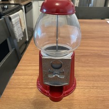 Reproduction Carousel-Style Cast Metal & Glass Gumball Machine, Red — listing 4
