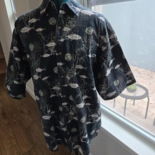 Puritan Men's Short Sleeve Nautical Print Button-Down Shirt — listing 4