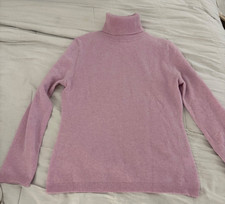 Garnet Hill 100% Cashmere Cable-Knit Mock Neck Sweater, Sage Green, Size L — listing 3