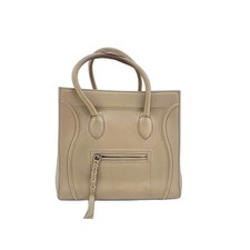 Céline Micro/Mini Luggage Tote in Tricolor Leather (Black, Nude/Beige, Rust Red) — listing 5