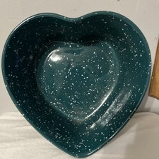 Cobalt Blue Speckled Stoneware Heart-Shaped Bowl — listing 2