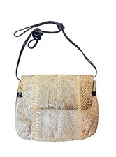 Vintage Brown Snakeskin Crossbody Flap Bag with Tassel — listing 6