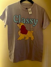 Disney Lady and the Tramp V-Neck Scrub Top, Size M