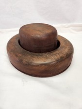 Antique Wooden Hat Block Crown Mold, Oval Dome Form 20 x 18 cm — listing 3
