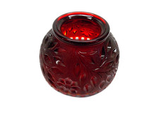 Westmoreland Milk Glass Fairy Lamp with Hand-Painted Holly & Berries, 8 inch — listing 3