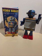 Vintage Battery Operated Video Robot with Original Box, Horikawa (S.H. Mark), Made in Japan