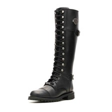 Harley-Davidson Women's Tall Lace-Up Leather Moto Boots with Buckles — listing 3