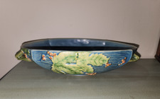 Roseville Pottery Bushberry Console Bowl in Brown, Two-Handled — listing 6