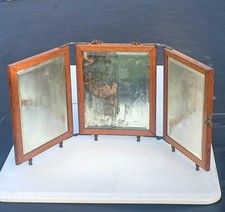 Antique Triptych Dresser Mirror with Carved Wood Frame and Rope-Twist Accents — listing 3