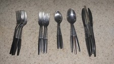 Modern Danish Stainless Wooden Handle Flatware Set, Service for Six Plus Extras (35 pieces) — listing 3