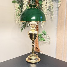 Vintage Brass Table Lamp with Clear Glass Chimney and Urn-Form Base — listing 3