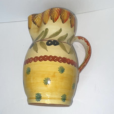 Italica Ars Hand-Painted Italian Terracotta Lidded Tureen / Biscotti Jar with Olive Branch Motif — listing 2