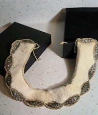 Vintage Faux Fur and Faux Pearl Beaded Detachable Collar — listing 3