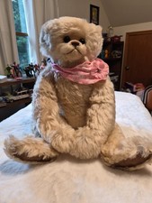 Handmade Plush Teddy Bear in Tan Trench Coat with Paisley Neck Scarf — listing 6