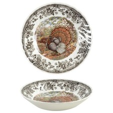 Queen's "Majestic Beauty" Turkey Transferware Coupe Bowl (Brown/Multicolor) — listing 3