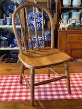 Bow-Back Windsor Armchair with Distressed Blue Paint Finish — listing 3