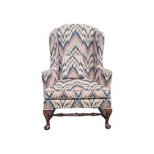 Pair of Mauve Velvet Queen Anne Wingback Chairs — listing 3