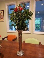 Pewter Trumpet-Form Bud Vase with Ruffled Rim — listing 4