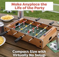 Mini Tabletop Foosball Game 20" - Wood Frame Table Soccer with 2 Balls — listing 2