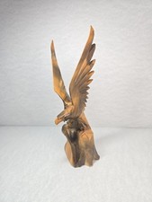 Carved Eagle Figurine in Flight on Rocky Perch with Wings Spread — listing 3