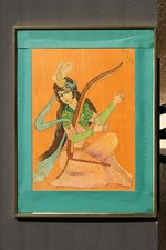 Persian Hand-Painted Hunting Scene Miniature Painting on Bone/Board Panel — listing 2