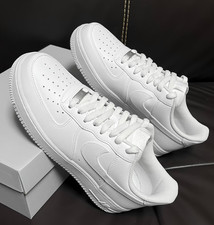 Nike Air Force 1 Low '07 Men's White Leather Trainers, UK 10, listing 3