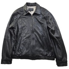IZOD Leather Men's Black Lambskin Bomber Jacket, Size XL (New with Tags) — listing 2