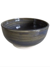Studio Art Pottery Low Bowl / Centerpiece Charger with Tenmoku-Style Glaze — listing 3