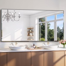 Vintage Frameless Beveled Octagonal Wall Mirror Large — listing 6