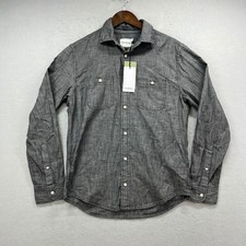 Goodfellow & Co Men's Light Wash Chambray Long-Sleeve Button-Up Shirt, Size XL — listing 2