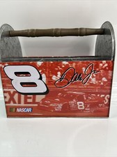 Dale Earnhardt Jr. #8 NASCAR Galvanized Metal Tin Tote Caddy with Wood Handle — listing 4