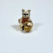 Pair of Handmade Polymer Clay Figurines - Boy and Teddy Bear with Sunflower — listing 6