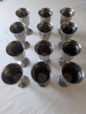 Set of 4 Antique Pewter Goblets with Baluster Stems, Touchmarks to Base — listing 3