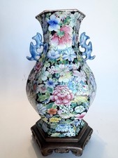 Pair of Chinese Famille Noire Porcelain Baluster Vases with Figural Panels — listing 6