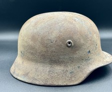 German WWII-Style M35/M40 Stahlhelm Steel Helmet with Heer Eagle Decal (Likely Restored/Refinished) — listing 4
