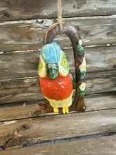 Majolica-Style Figural Parrot Tree-Trunk Bud Vase — listing 5