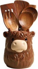 Farmhouse Ceramic Crock / Utensil Holder with Stacked Farm Animals Motif — listing 2