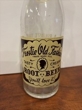 "Old Fashion Root Beer" Metal Advertising Sign, Yellow with Red/Black Lettering — listing 5