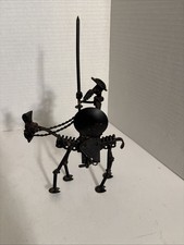 Pair of Brutalist Metal Don Quixote & Sancho Panza Figural Sculptures — listing 2