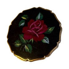 Vintage Stratton Powder Compact with Pink Rose Chintz Floral Design — listing 3
