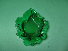 Emerald Green Molded Glass Leaf-Form Console Bowl / Centerpiece — listing 2