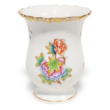 Herend Hungary Hand-Painted Porcelain Baluster Vase with Cornflower Motif and Fluted Rim — listing 5