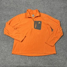 Eddie Bauer First Ascent Polartec 1/4 Zip Fleece Pullover Orange Men's Tall Large