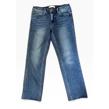 Vervet Los Angeles High-Rise Straight Leg Jeans with Distressing and Raw Hem 27 — listing 2