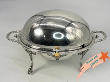 Vintage Silverplate Roll-Top Domed Butter Dish on Ball-and-Claw Feet — listing 6