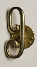 Vintage Gold-Tone Monogram "R" Tie Tack with Chain and T-Bar