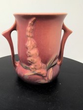 Roseville Pottery Foxglove Vase, Shape 152-12, Blue Two-Handled Floor Vase — listing 2