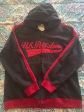 U.S. Polo Assn. Men's Full-Zip Hooded Sweatshirt, Navy/White/Red Color-Block, Size XL — listing 4