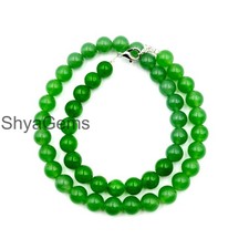 Handmade Beaded Statement Necklace with Large Green Aventurine Pendant, Bone Tubes and Silver-Tone Accents — listing 2