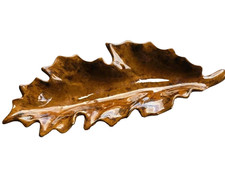 Handmade Studio Pottery Planter with Incised Oak Leaf and Acorn Design, Green Glazed Interior — listing 2